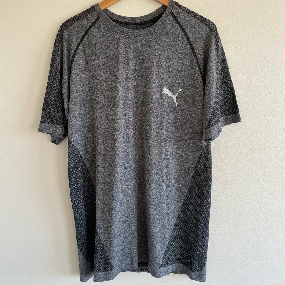 Puma Men's evoKNIT Short Sleeve Performance Tee Size XL Dark Gray